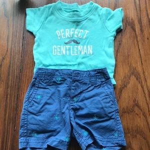 Carters 3 month onesie and shorts